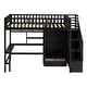 preview thumbnail 7 of 17, Twin Size Loft Bed with Bookshelf and Desk