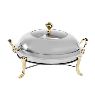 Round Chafing Dish Buffet Warmers with Glass Lid 3L