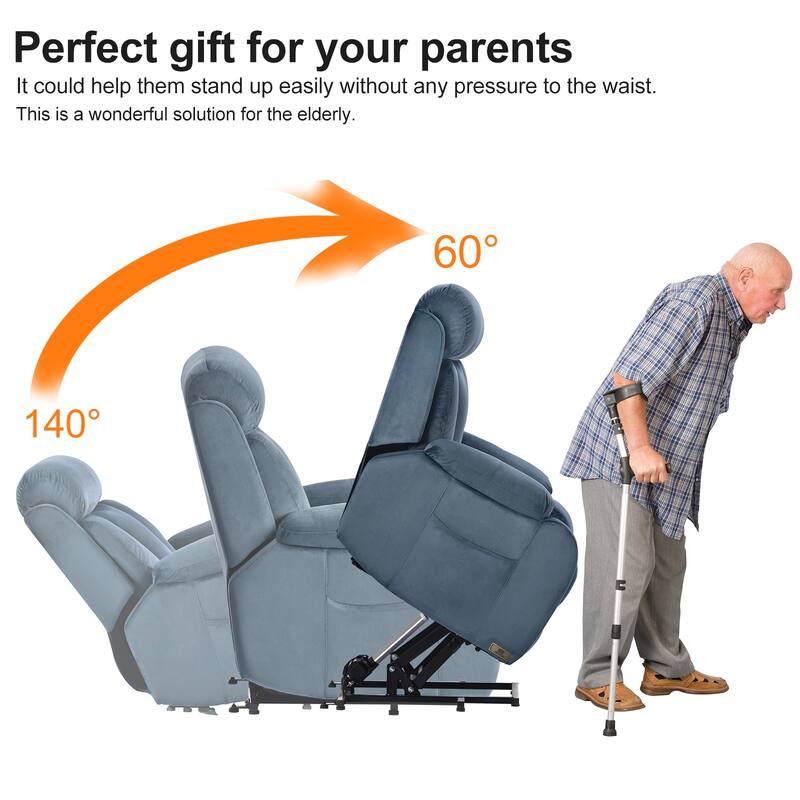 Power Lift Chair Recliner for Elderly with Remote Control,Electric Reclining Sofa,Fabric Power Recliner for Living Room