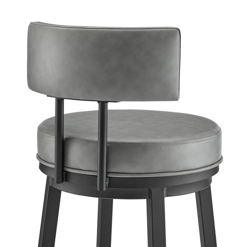 Dalza Faux Leather and Metal 360 Swivel Bar or Counter Stool