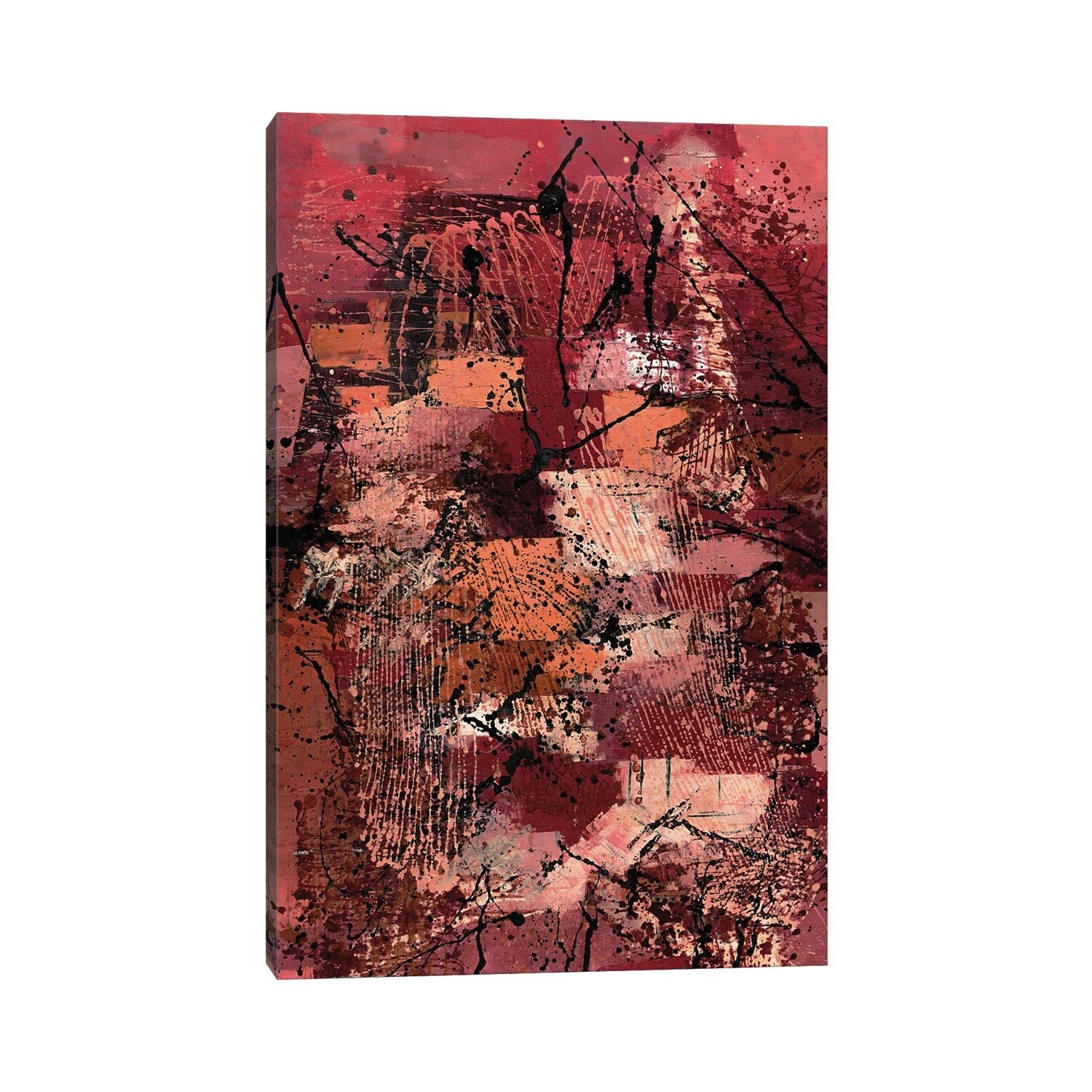 iCanvas "Red Tones Abstract Painting" by Bona Fidesa Canvas Print