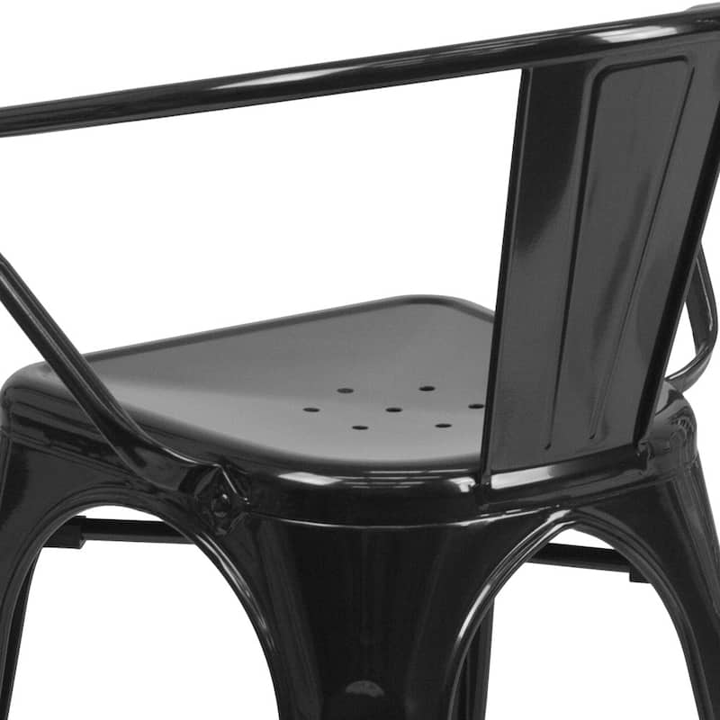 4 Pack Metal Indoor-Outdoor Chair with Arms