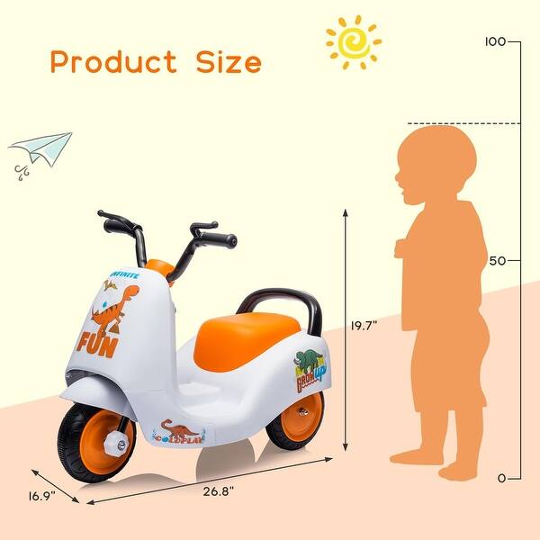 dimension image slide 1 of 2, 6V Electric Battery Ride On Motorcycle for Toddler