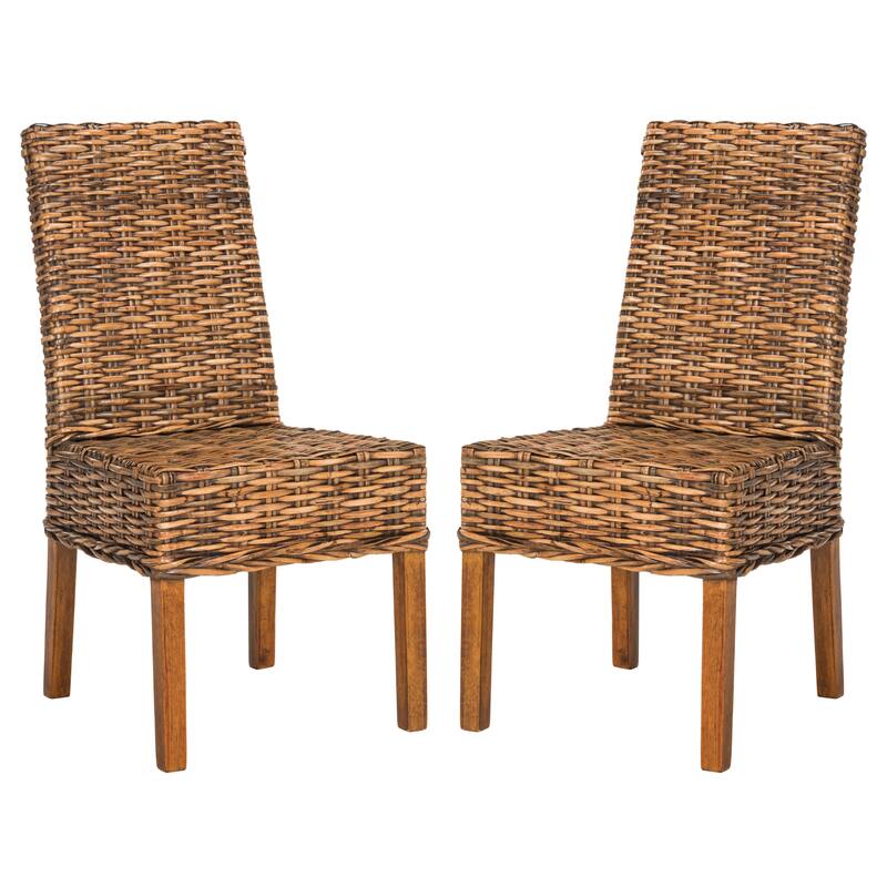SAFAVIEH Marcy Brown Side Chair (Set of 2) - 18.1" W x 19.7" L x 39" H - 19"W x 22"D x 39"H