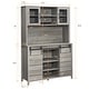 preview thumbnail 18 of 24, Farmhouse Wine Cabinet Kitchen Buffet with Wine Rack - 15.7"D x 47.2"W x 69.6"H