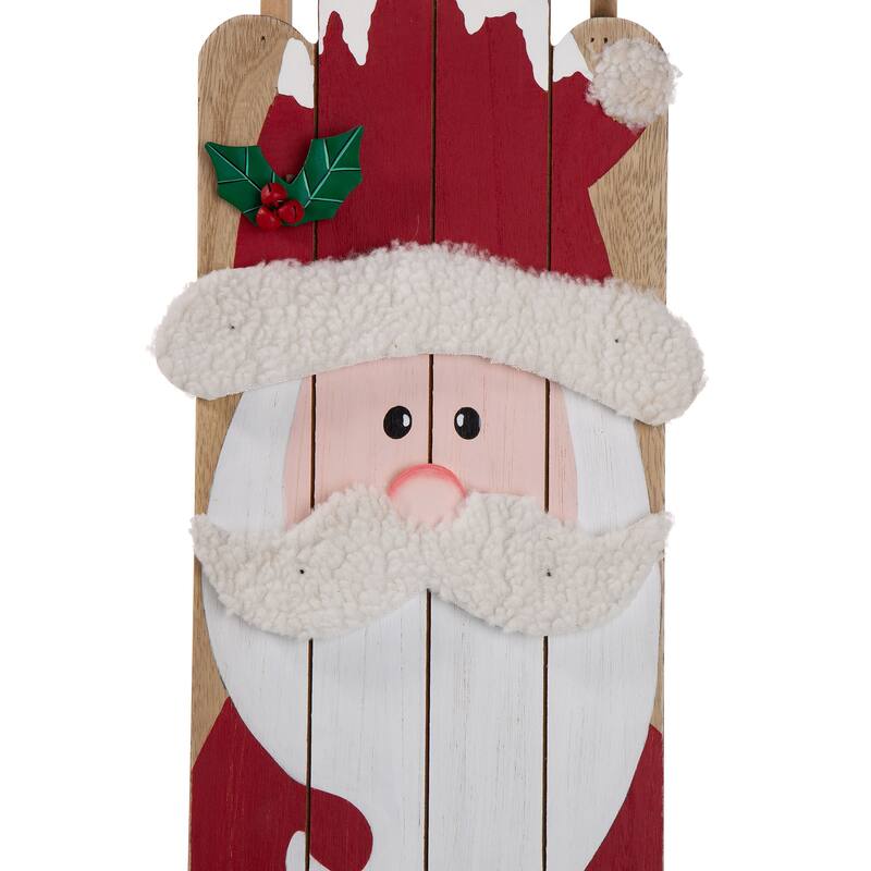 Glitzhome 42"H Wooden Christmas Sleigh Snowman or Santa Porch Sign