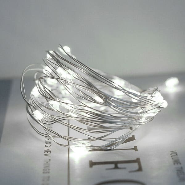 100LED Solar String Lights Outdoor Waterproof 2 Modes, White