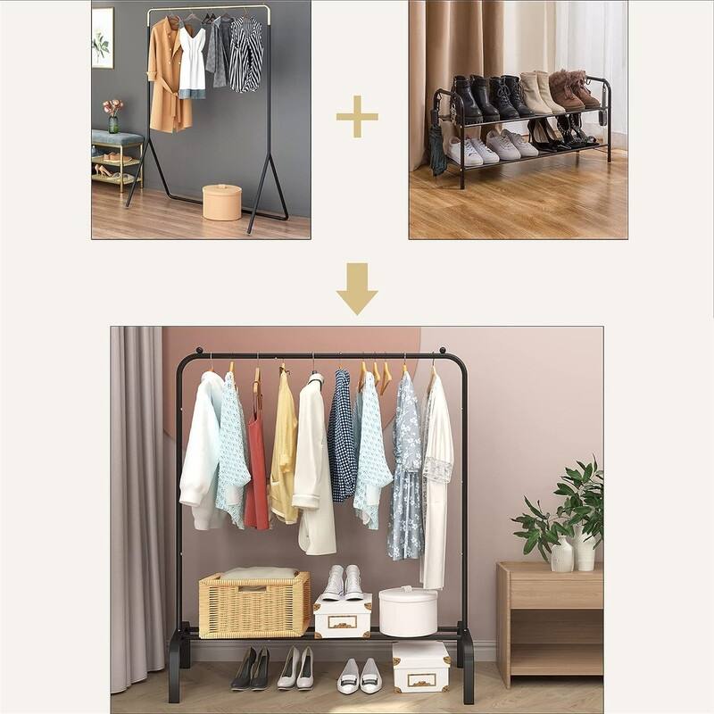 Metal Clothing Racks - 15.75"D x 43.31"W x 59.06"H