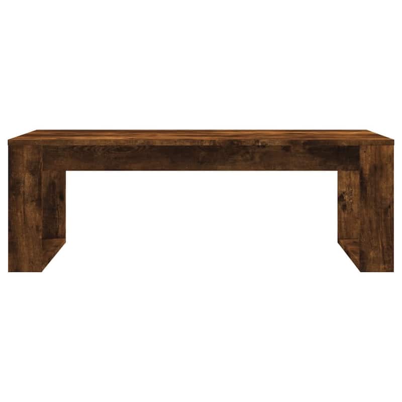 vidaXL Coffee Table White/Black/Brown Oak/Smoked Oak 40.2"x19.7"x13.8" Engineered Wood - 40.2" x 19.7" x 13.8"