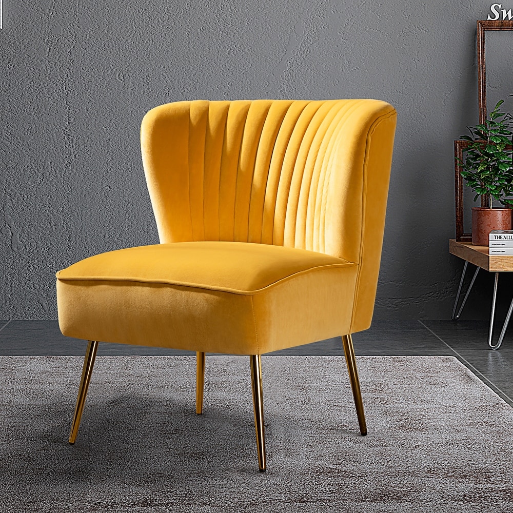 Yellow Metal Armless Accent Chairs Bed Bath Beyond