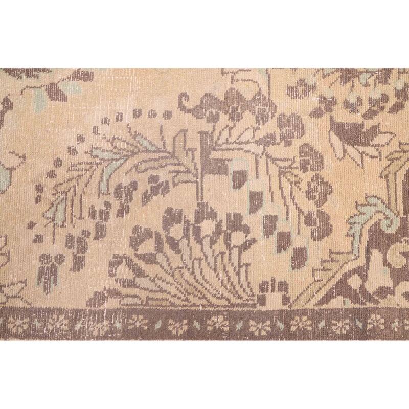 ECARPETGALLERY Hand-knotted Antalya Vintage Beige Wool Rug - 7'1 x 10'5