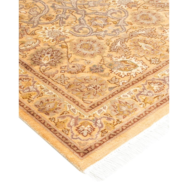 Overton Handknotted Wool Traditional Oriental Yellow Runner