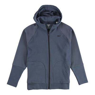 Reebok Womens Full Zip Training Hoodie Sweatshirt,, Blue, Medium