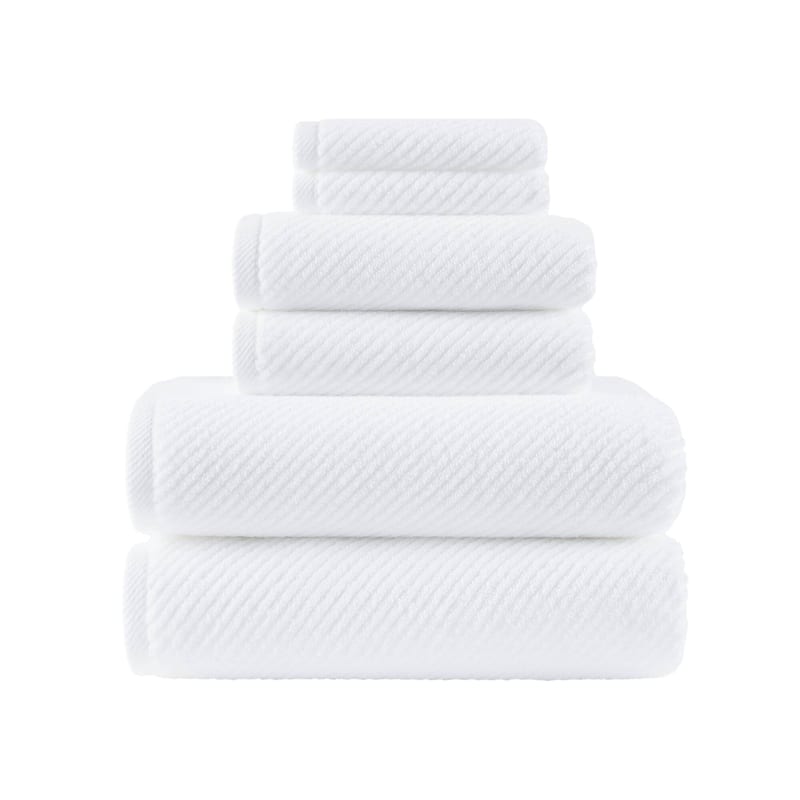 Madison Park Diagonal Ribbed Cotton Quick Dry Towel Set