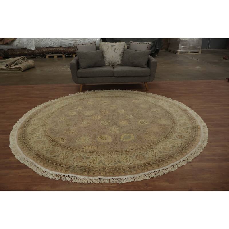 Hand Knotted Oriental 100% Wool Carpet Traditional All-Over Purples Peshawar Area Rug - 8' 2'' X 8' 1''