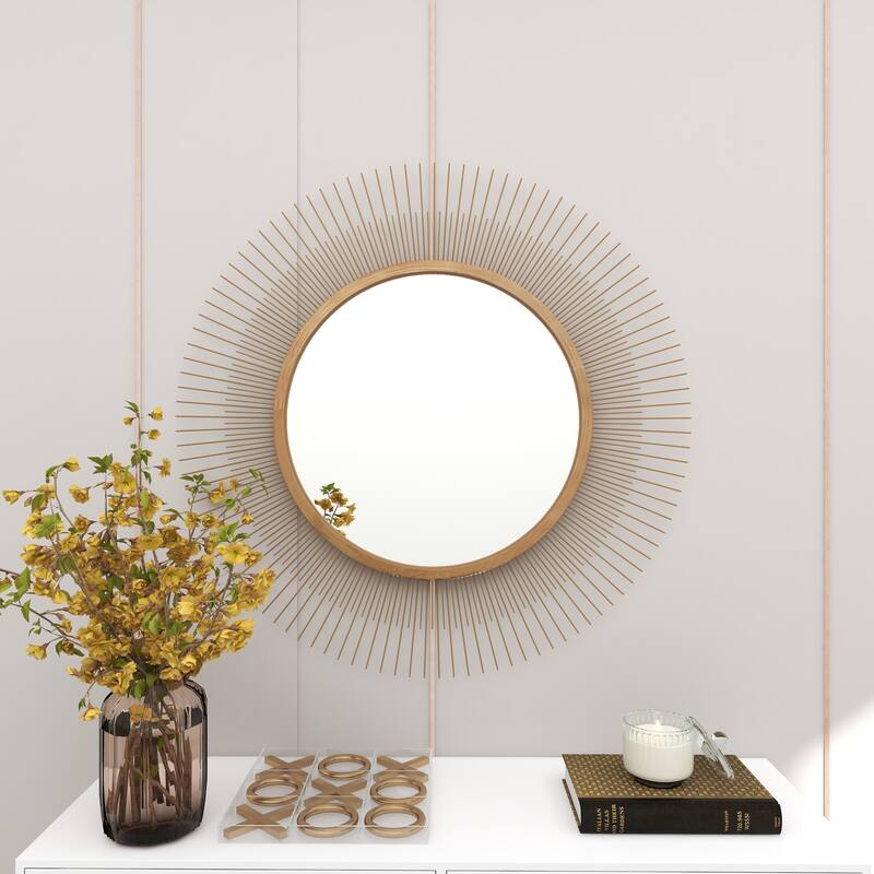 Gold Metal Starburst Room Wall Mirror