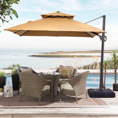 Crestlive Products 10FT Square Patio Cantilever-Offset Umbrella