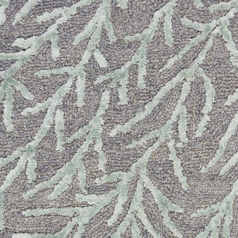 Michael Amini Star Contemporary Textured Botanical Abstract Glam Area Rug
