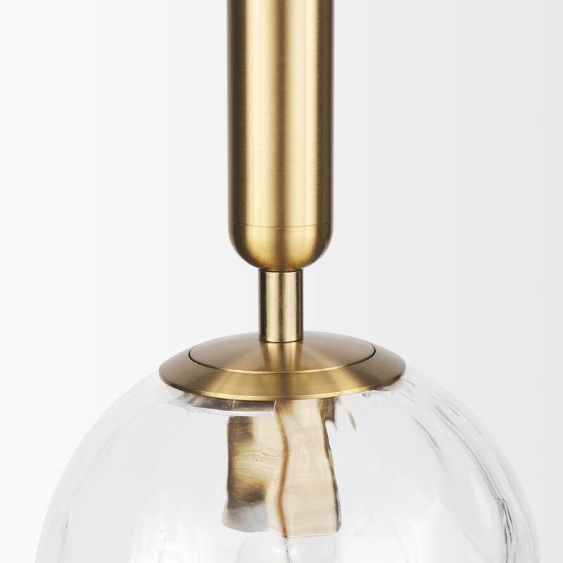 Britton Gold Metal w/ Clear Glass Globe 1-Light Pendant Light - 5.9L x 5.9W x 13.8H - 5.9L x 5.9W x 13.8H