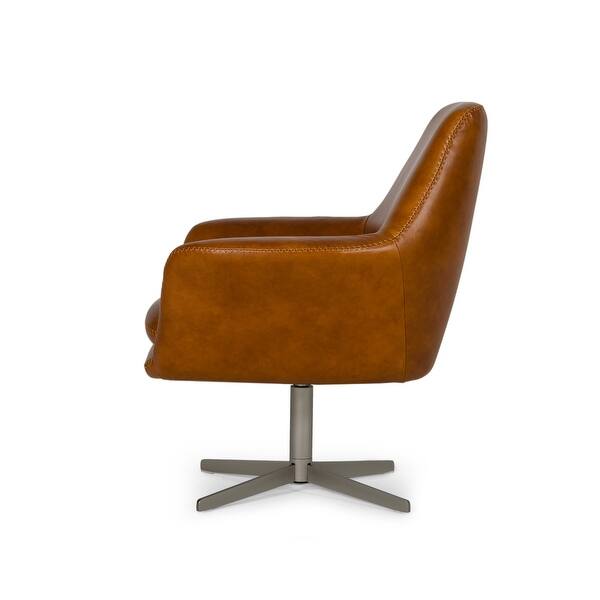 Divani Casa Elvin Modern Leather Swivel Lounge Chair Overstock 32267530