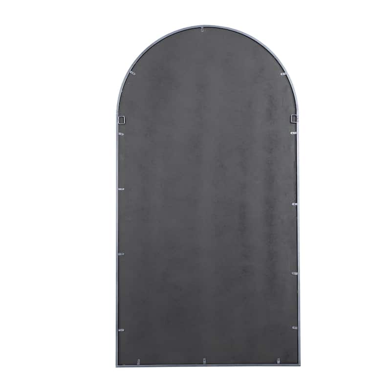 Black or Gold Metal Window Pane Inspired Room Wall Mirror with Arched Top