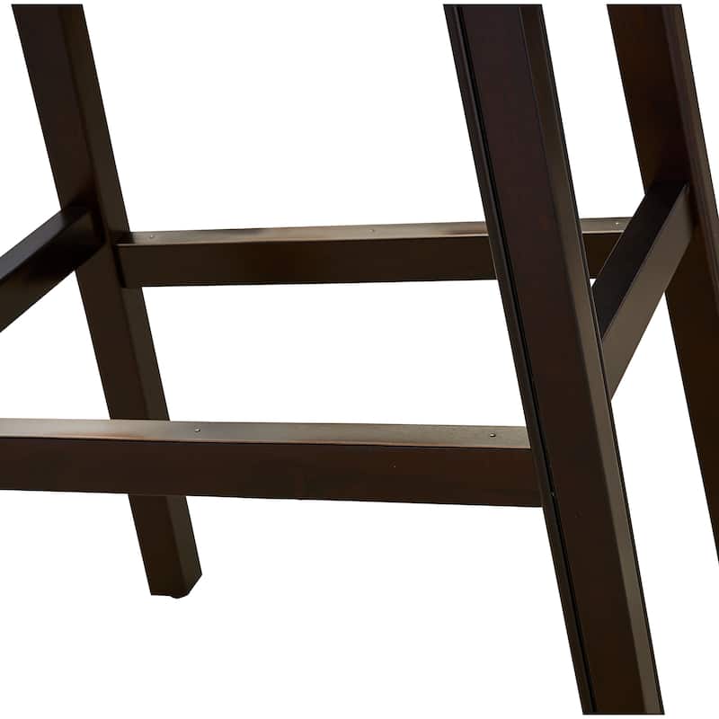 Julian 31" Espresso Bar Stool with Black Faux Leather Seat