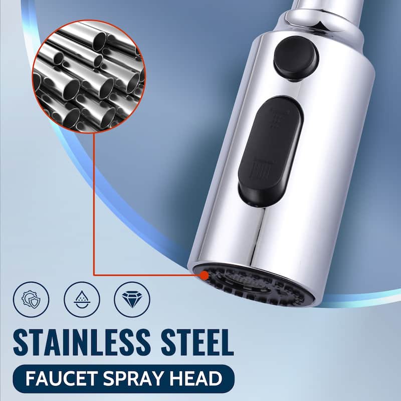 WOWOW Stainless Steel Pull Down Kitchen Faucet Sprayer with 9 Adapters