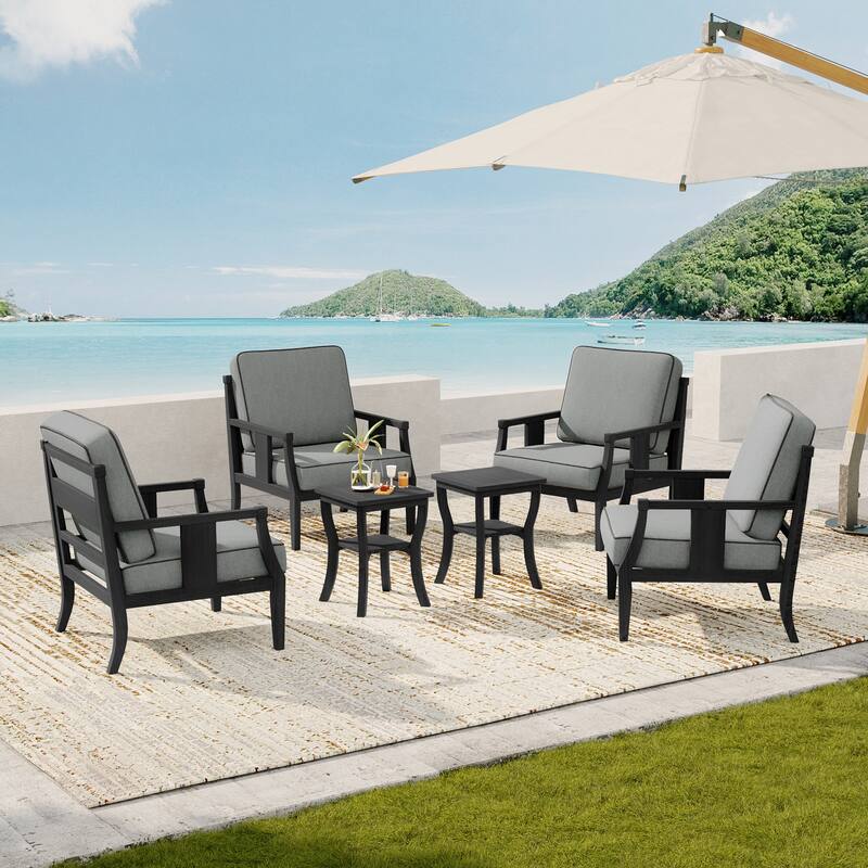 Patio Conversation Sets with Side Table(Set of 6)