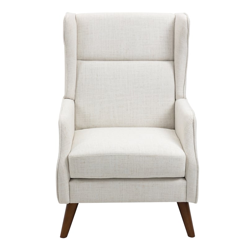 Modern High Back Cotton Linen Accent Chair