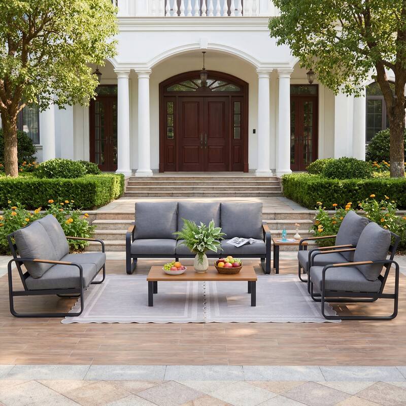 Outdoor Patio Conversation Sofa Set with Cushions