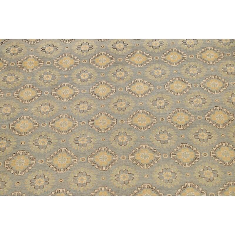 Geometric Khotan Oriental Area Rug Wool Hand-knotted Living Room Carpet - 9'0" x 11'6"