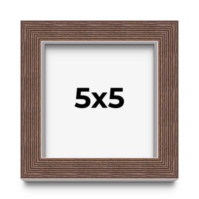 5x5 In Shadow Box Frame Brown | 1.125 inches Deep Real Wood Rustic