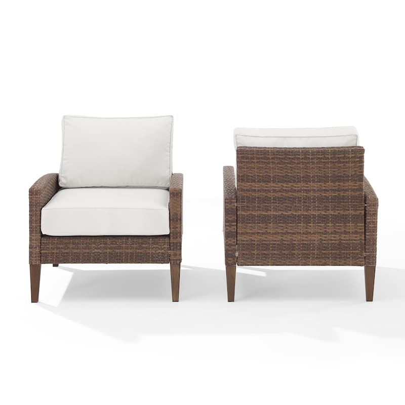 Crosley Capella 2Pc Outdoor Wicker Chair Set - 29.5"x28.25"x33"
