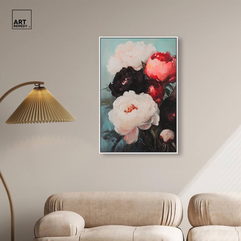 Three Shades of Peony II Canvas by Art Remedy