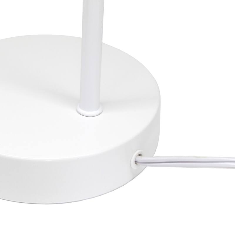 Angled Desk Lamp with Clear Ribbed Glass Shade - 15.75" - White