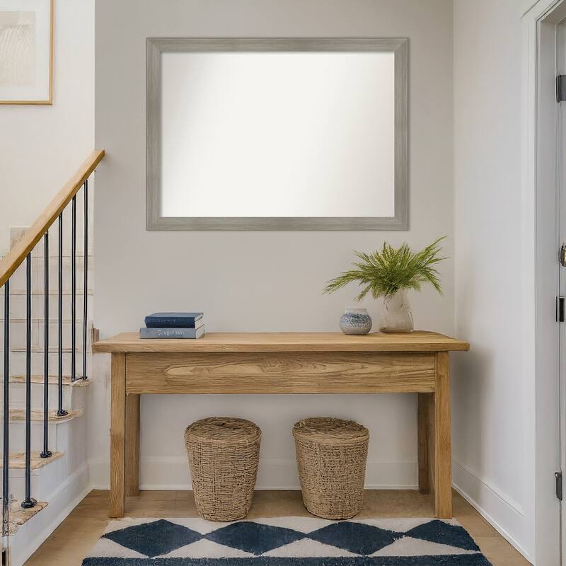 Grand Narrow Non-Beveled Framed Wall Mirror