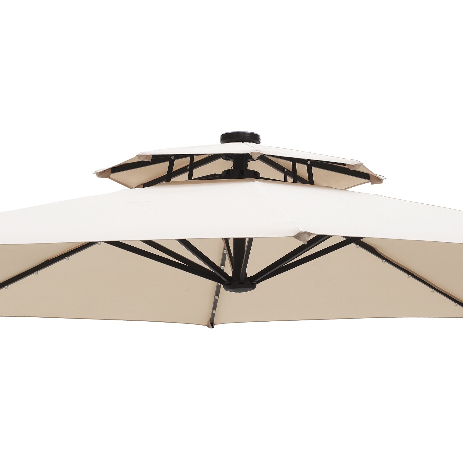 Shop Black Friday Deals On Ainfox 11ft 2 Tier Offset Hanging Patio Solar Powered Umbrella Base Not Included Overstock 31705137