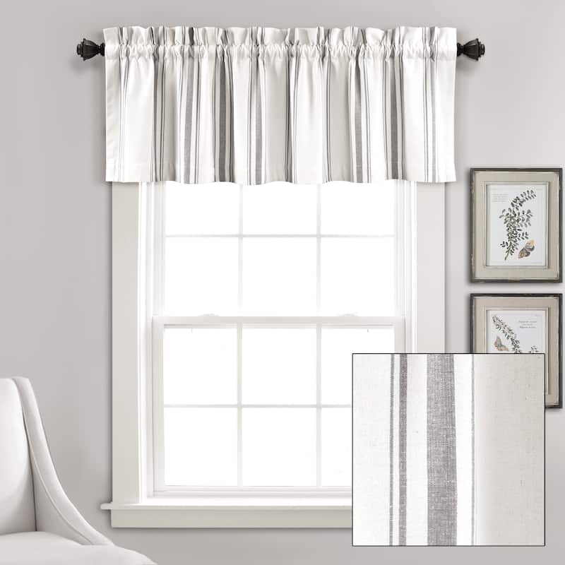 Lush Decor Farmhouse Stripe Yarn Dyed Recycled Cotton Valance Single