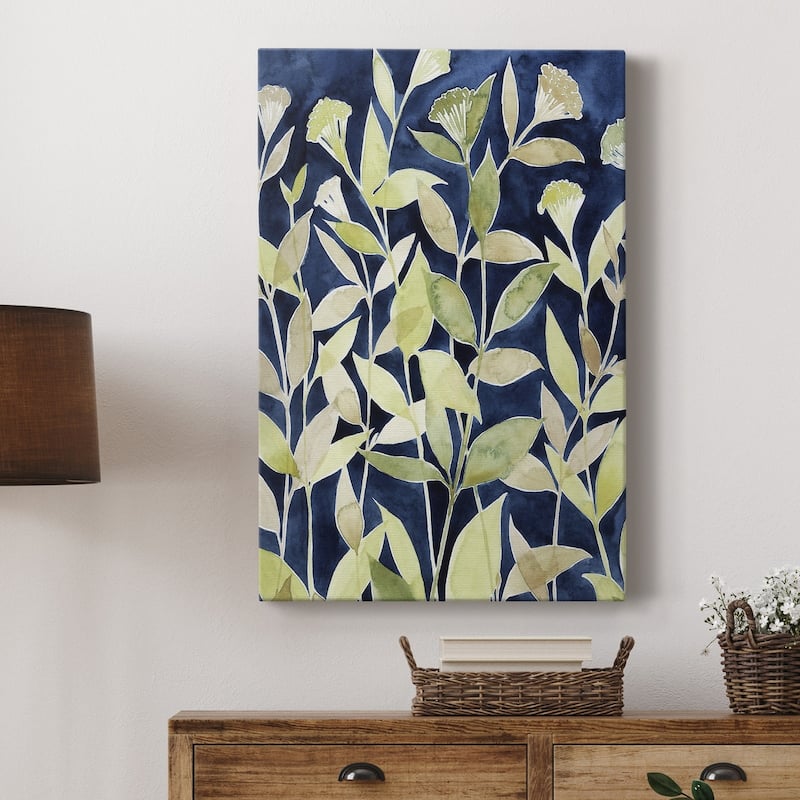 Indigo Blooming Night II Premium Gallery Wrapped Canvas - Ready to Hang