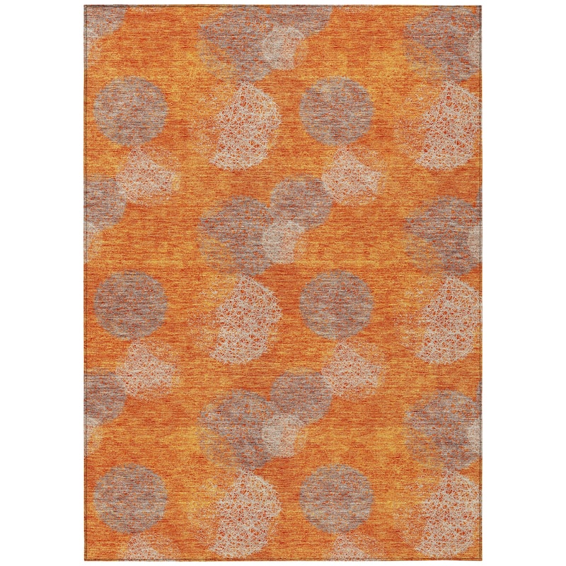 Machine Washable Indoor/ Outdoor Boho Sphere Chantille Rug