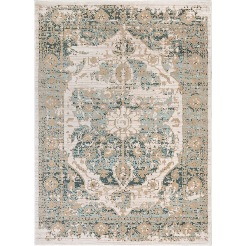 Well Woven Kensington Maxwell Vintage Persian Oriental Area Rug - 3' 11" x 5' 3" - Blue - Rectangle