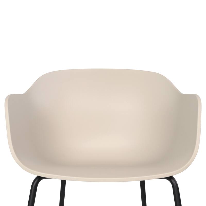 Furnish Theory Curve-K ML Indoor/Outdoor Dining Armchairs Arm Chairs w Polypropylene Shell & Powder-Coated Steel Legs (Set of 2)