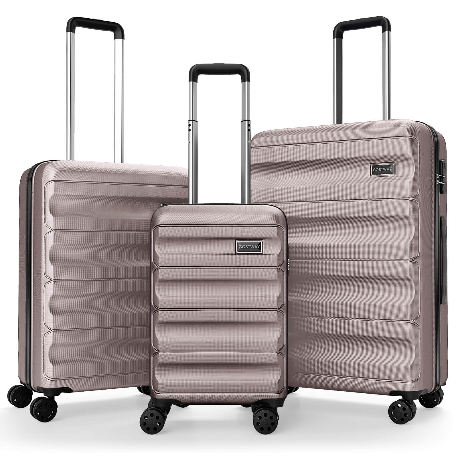 Costway 3 PCS Hardside Luggage Set (20/24/28 Inch) with 8-Spinner - See Details