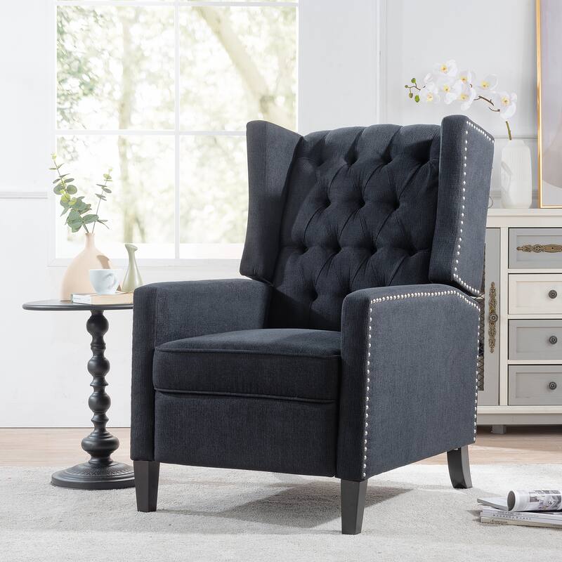 27.16" Wide Manual Wing Recliner Chair with Silver Bubble Nails