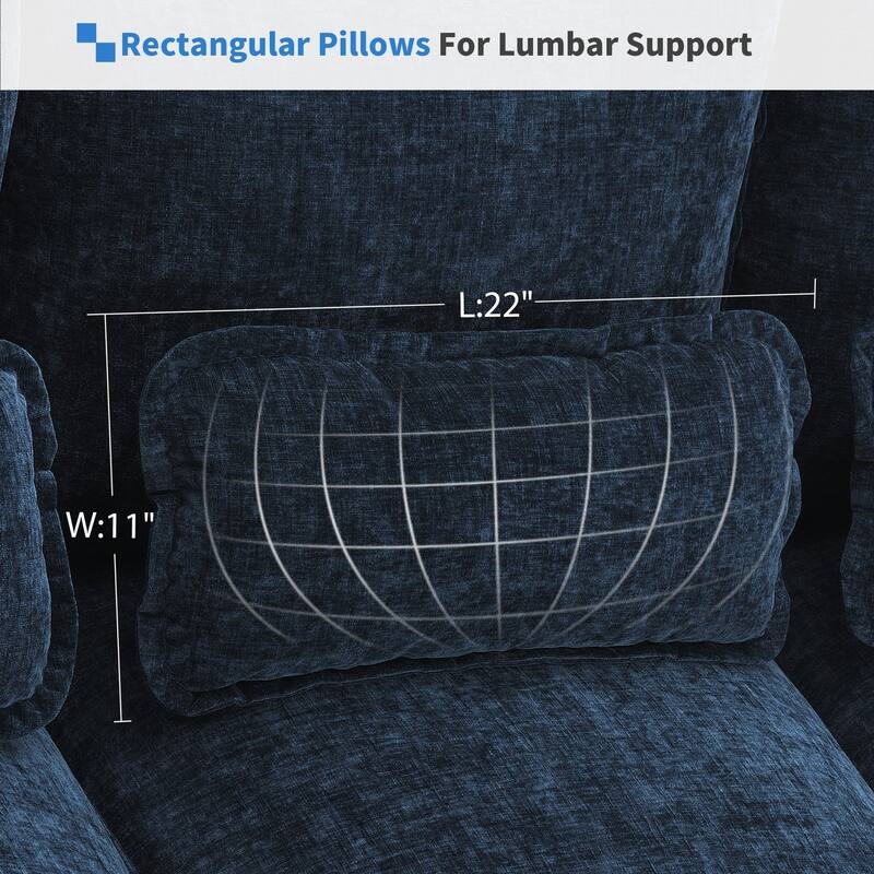 Modern U-shaped Sectional Sofa with Waist Pillows 6-seat Upholstered Symmetrical Sofa Furniture