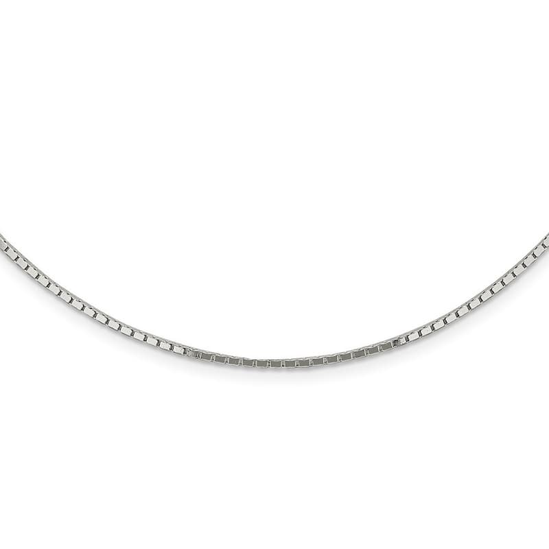 Curata 925 Sterling Silver Polished 1.5mm Mirror Box Chain Necklace (Lobster)