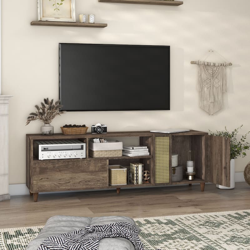 Santee Mid-Century Modern 70-inch TV Stand with Drawer by Furniture of America