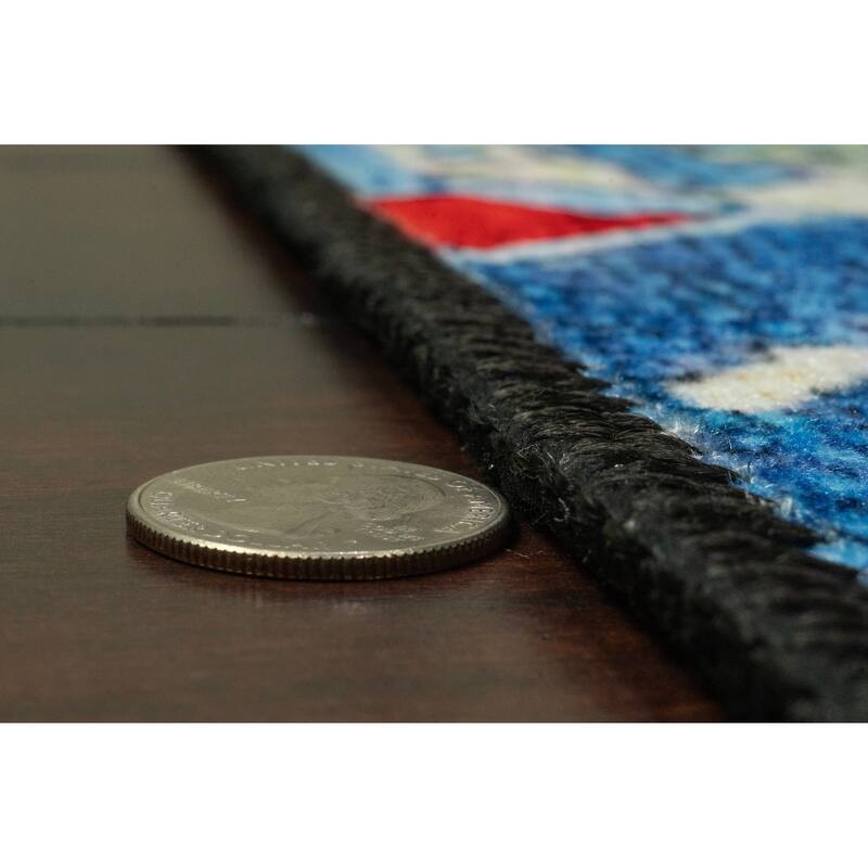 Dynamic Rugs Kidz Blue/Green/Multi Polyester Children's Area Rug