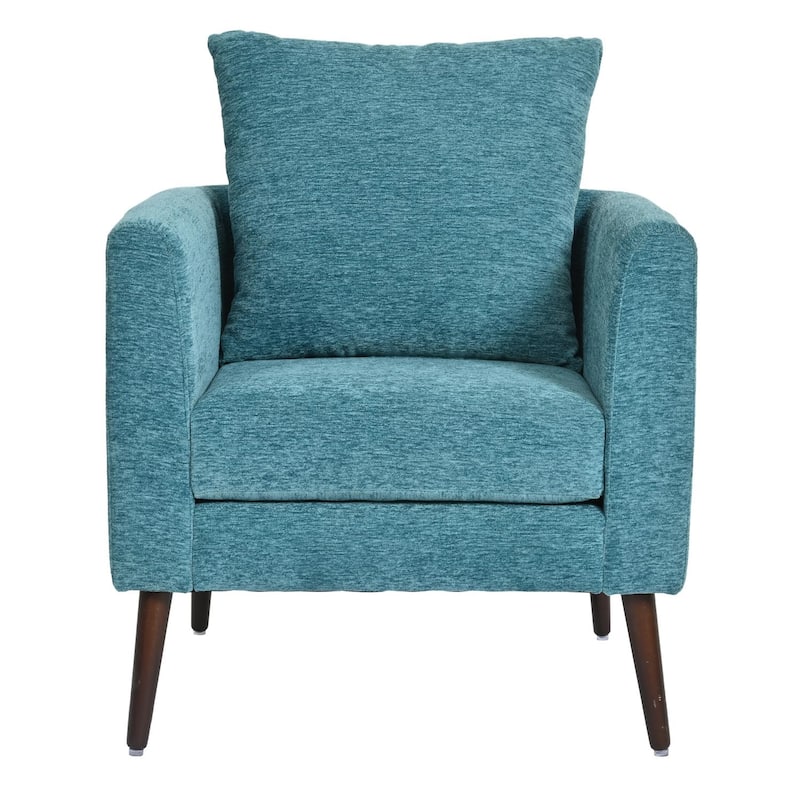 Living Room Lazy Accent Chair,Fleece Fabric Arm Chair Barrel Chair with Solid Wood Legs for Living Room,Bedroom or Office