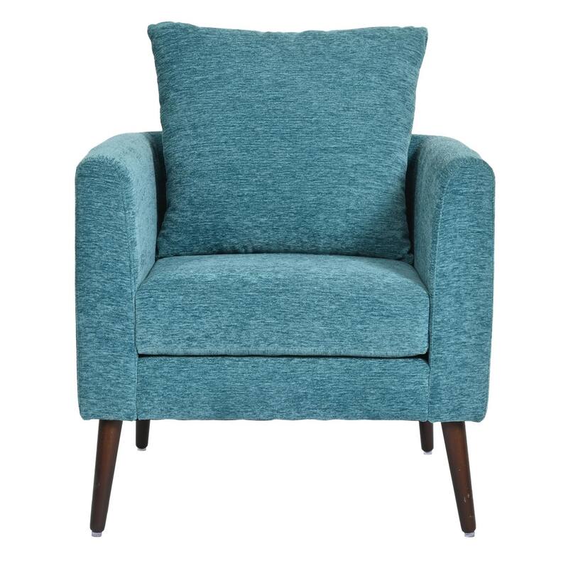 Modern Fabric Accent Chair with Wood Legs
